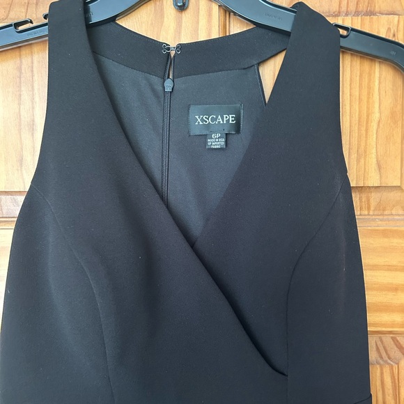 Xscape Black High/Low Flounce Midi Dress 6P. Never Worn - Picture 5 of 9